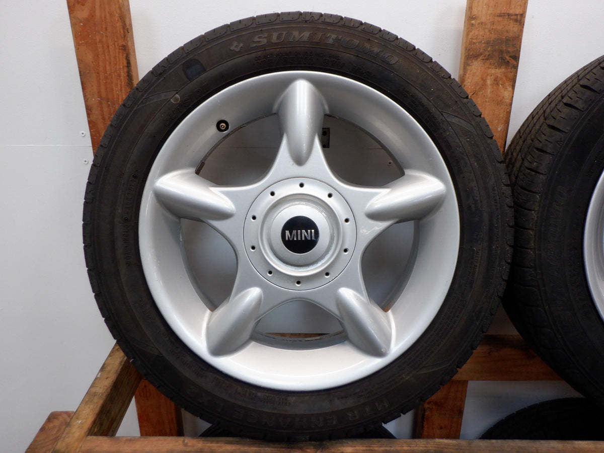 Mini Cooper, Mini Cooper 16" 5-Star Spoke R83 Silver Wheels 16x6.5 4x100 36111512348 02-15 27