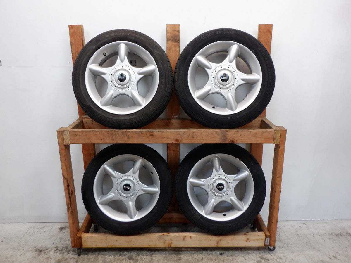 Mini Cooper, Mini Cooper 16" 5-Star Spoke R83 Silver Wheels 16x6.5 4x100 36111512348 02-15 27