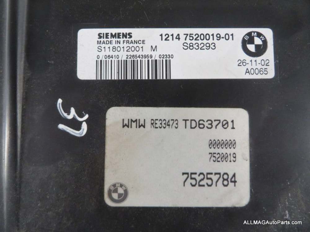 Mini Cooper, Mini Cooper Basic Control Unit DME 12147520019 02-08 R50 R52 R53